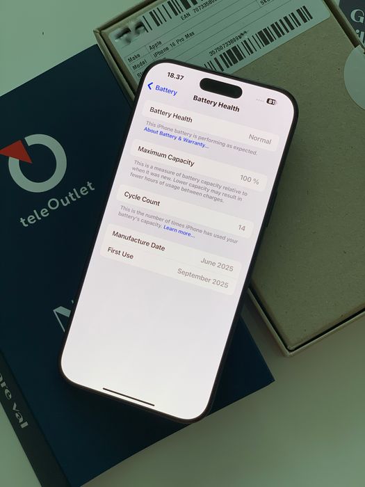 iPhone 16 Pro Max 1TB Black Titanium – Grade Premium | 100% Батерия (14 цикъла) | 2 Години Гаранция