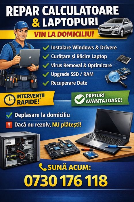 Repar Laptopuri & PC – Vin la Domiciliu Rapid