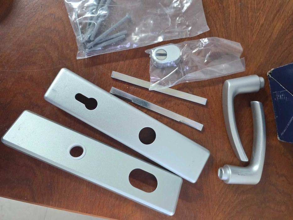 2 buc Manere Cu Sild Usa Intrare Abus 72/250 Mm, Pentru Cilindru, Argintiu Galben