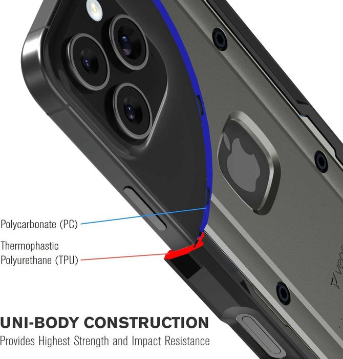 VENA vArmor Калъф за iPhone 16 Pro Max, стойка, военен, за MagSafe