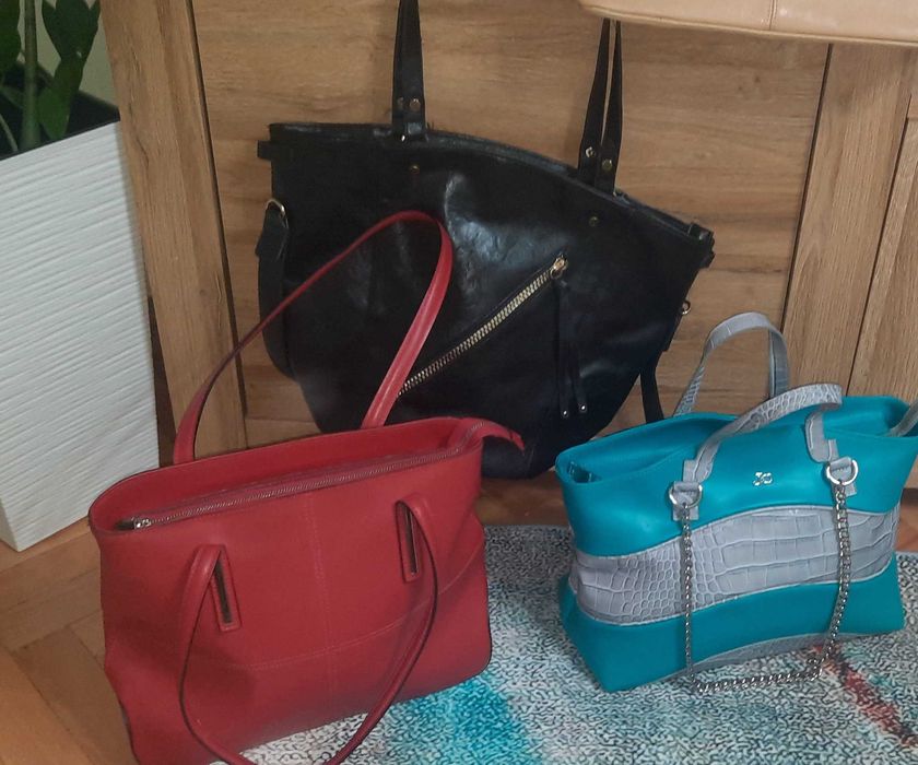 Нови кожени чанти и други чанти, носени, но много запазени