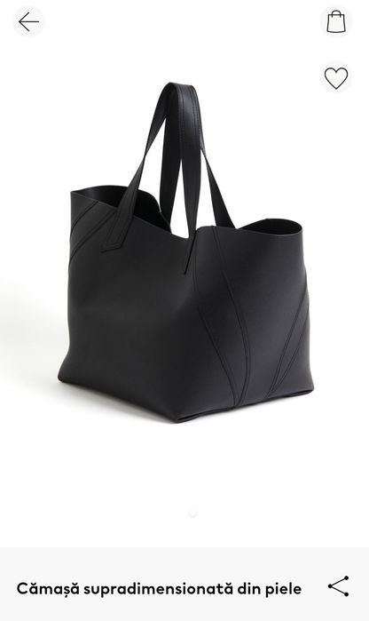 Thierry Mugler x H&M tote bag piele neagra