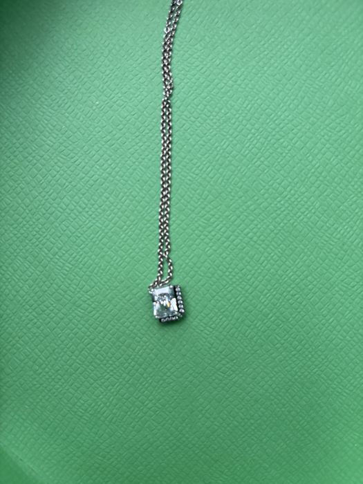 Colier Pandora cu Pandantiv tip Halo stralucitor dreptunghiular Zirconiu Argint 925 - 45cm