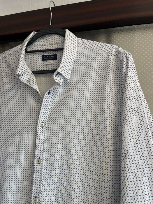 Camasa barbati Zara alba cu model - marimea XL - stare foarte buna