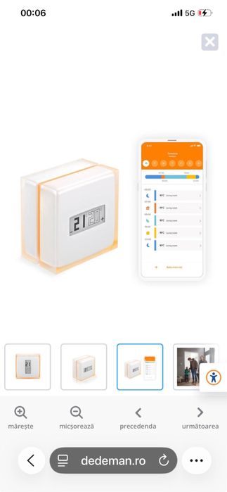 Termostat Netatmo Wi-fi  pentru centrala programabil pe telefon