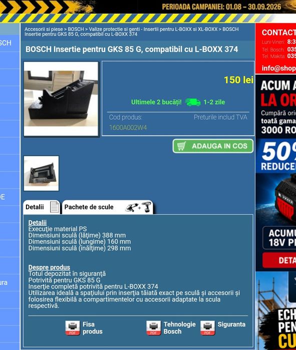 Circular Bosch GKS 85 G cu accesorii