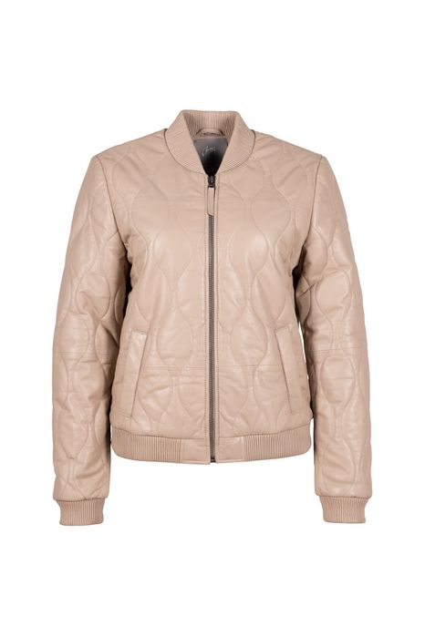 Geaca de Piele Matlasata Dama Mauritius Bej GWMailisa