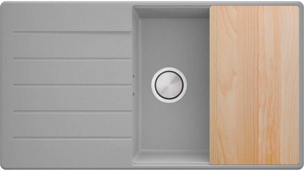 Сива кухненска мивка от гранит Копенхаген 60 Top 900х500