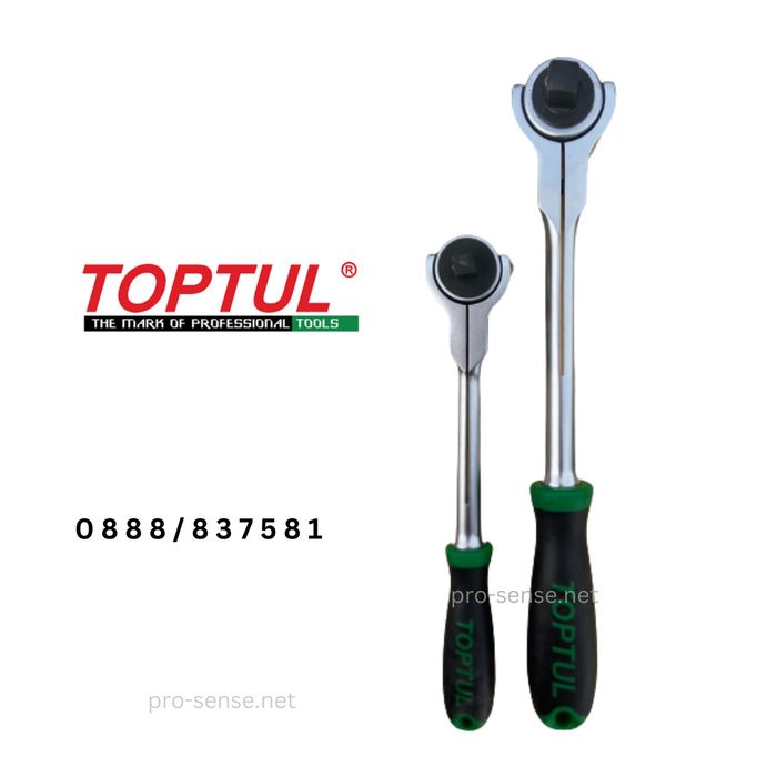 Тресчотка с Въртяща Глава 1/4 3/8 1/2 професионална 72 зъба TOPTUL