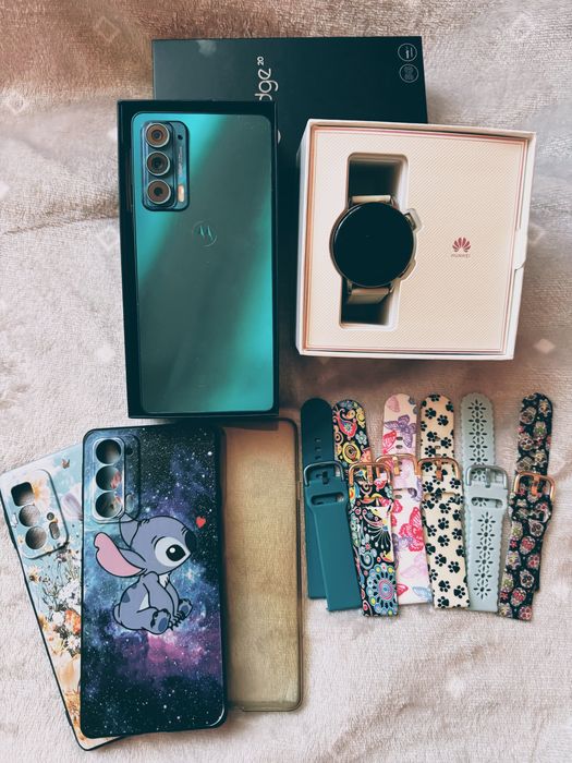 Motorola Edge 20 și Huawei GT3 în garanție , împreună cu ceas și acc .