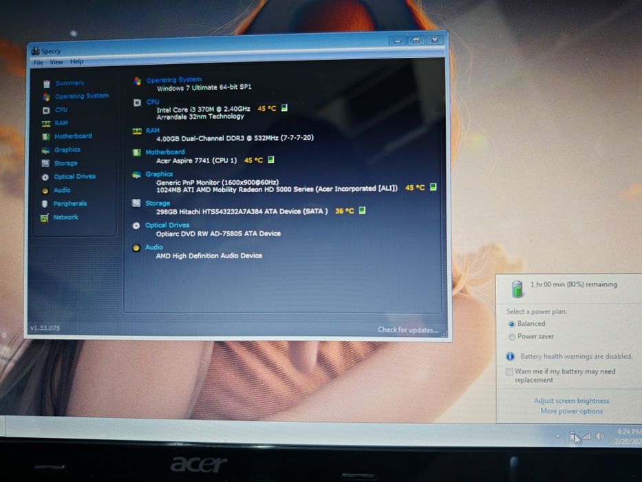 Laptop Acer Aspire i3