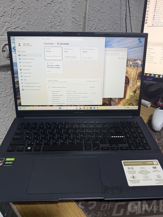 Ноутбук  Ryzen 5  Asus vivobook pro 15