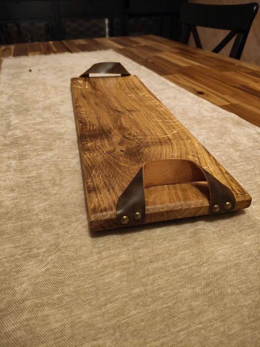 Platou servire handmade lemn de stejar