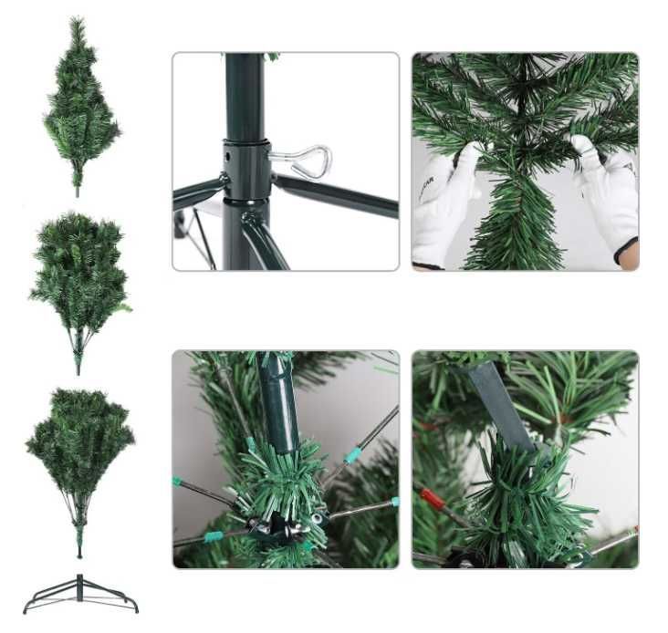 Brad Artificial SALCAR, 2.1m, de Pin cu Molid, Suport Metalic