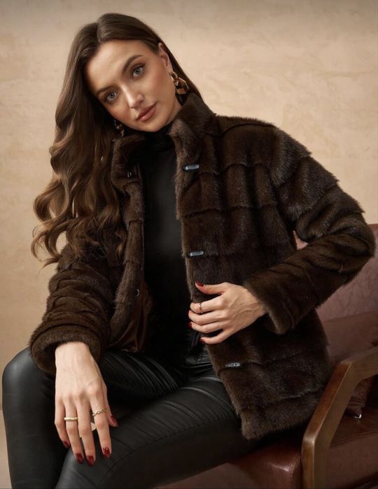 Палто шуба яке тип ZARA от изкуствен косьм норка XS-S размер