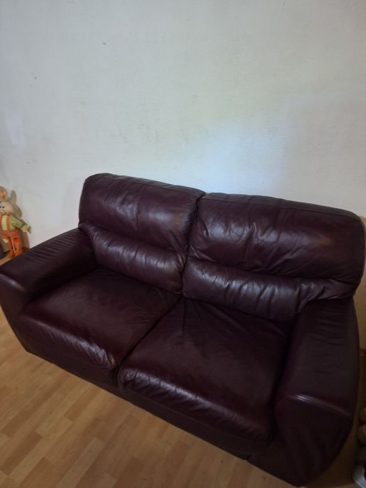 Дивани естествена кожа- 3-ка и двойка,,