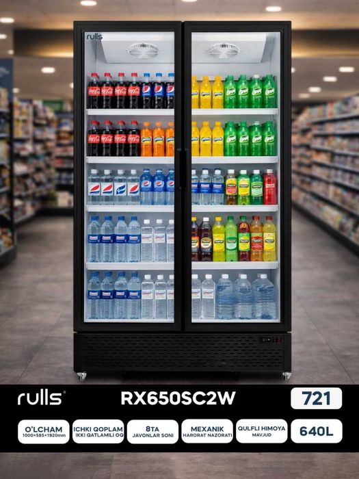 Витринный холодильник в Узбекистане Rulls rx360wsc