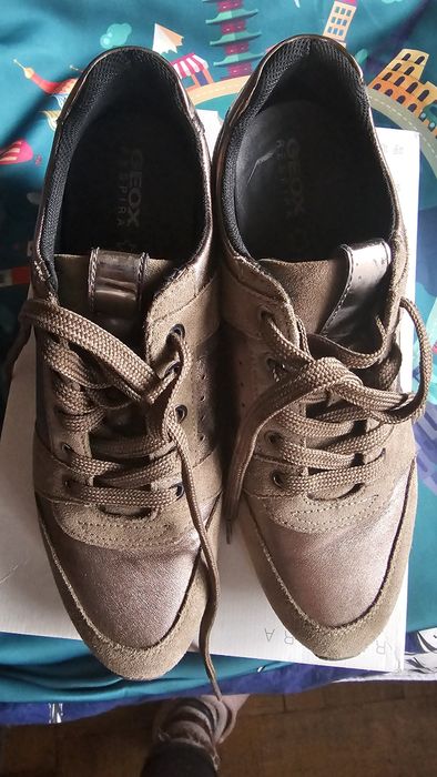 Sneakers Geox piele intoarsa camel, 39