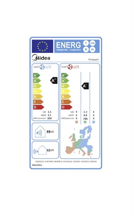 Aparat de aer conditionat 12000 BTU 3,5 kw mobil split Midea PortaSplit