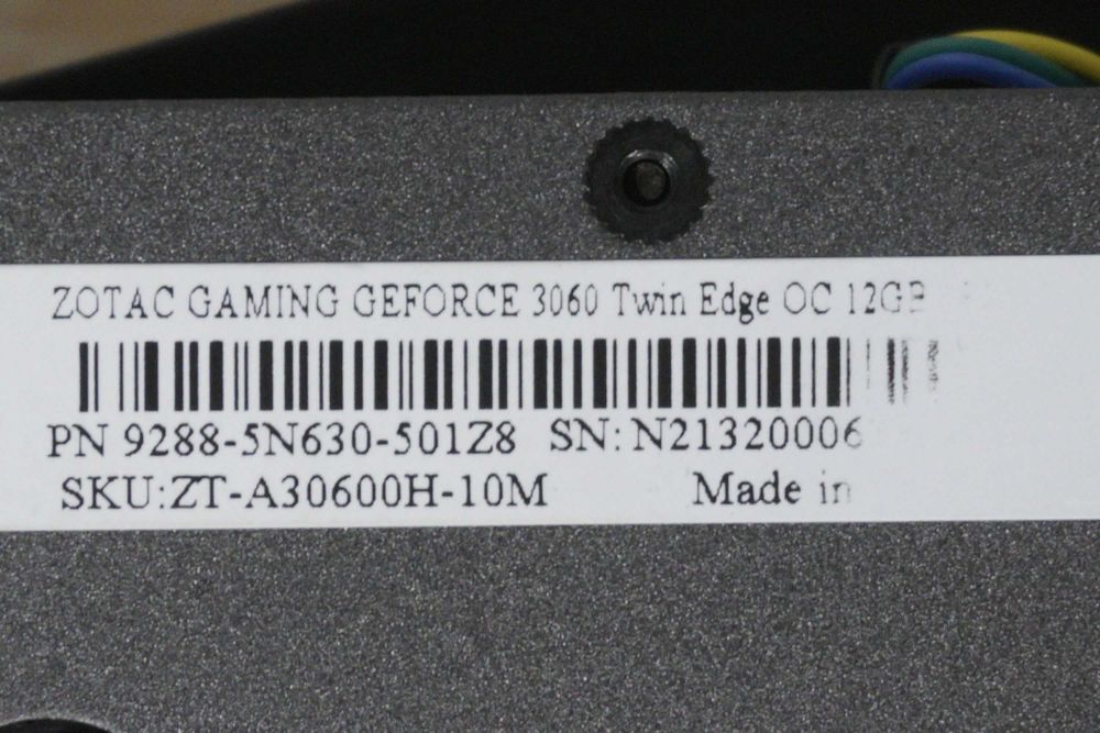 RTX 3060 12GB Zotac Twin Edge Nvidia GPU видеокарта / вкл. ДДС