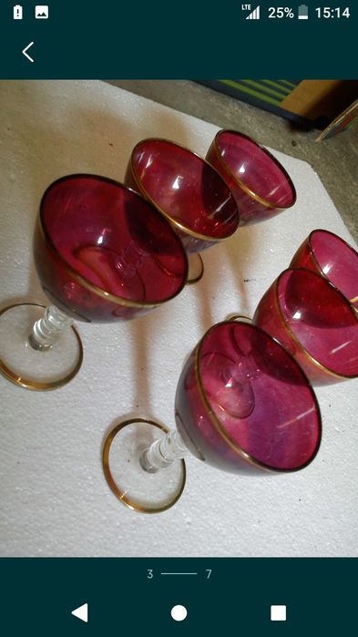 Cristal rosu pahare
