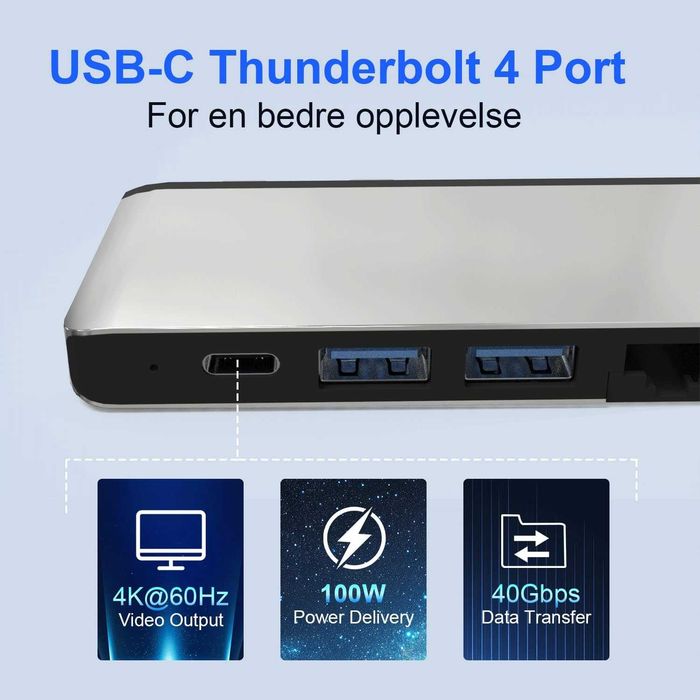 Докинг станция за Surface Pro 12, хъб за Surface Pro 12 с 4K HDMI, USB-C Thunderbolt 4