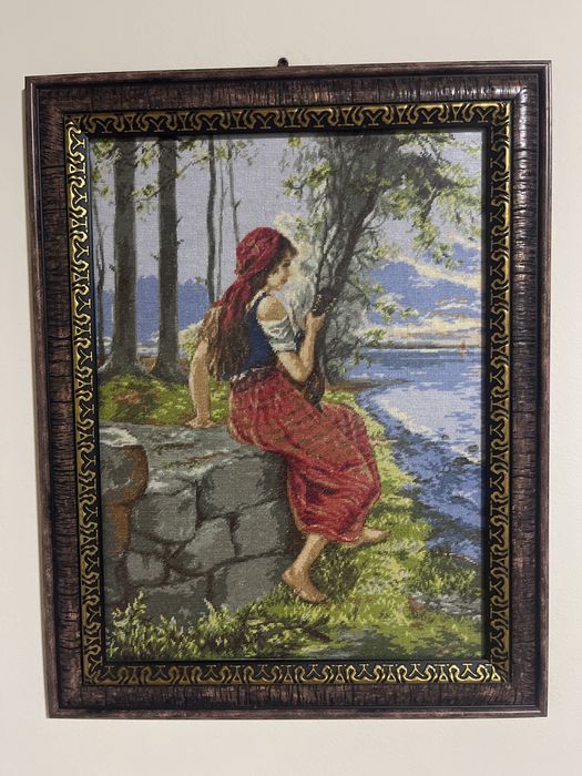 Ръчно шити Гоблени - "Зима в Апенините" и "Момичето с мандолината"