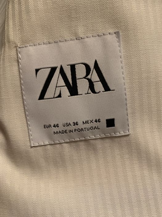 Vand costum barbatesc Zara mas. 46 sacou / 36 pantalon - crem