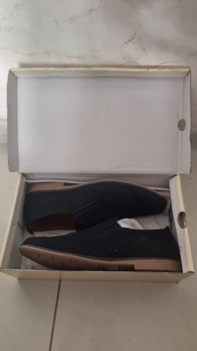 Мокасины синего цвета