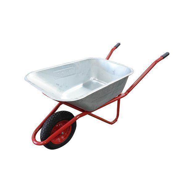 Метална количка 80л с пневматично колело 350/8 и поцинкована купа 880x