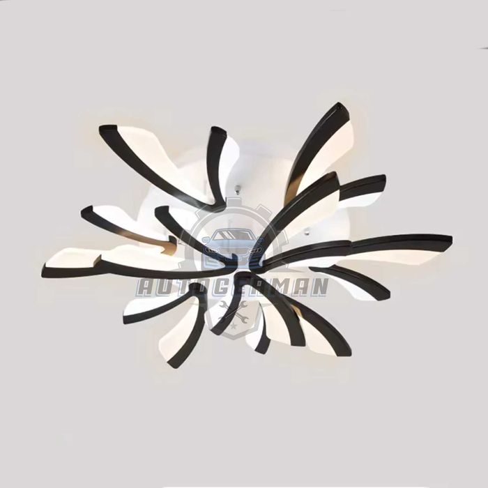 Интелигентна таванна LED лампа черно с LED димер 90 W мощност