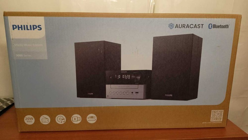Philips нова система с CD, USB, Bluetooth, Радио, Auracast, Smart App