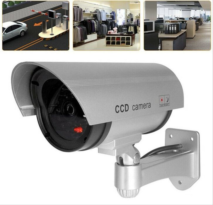Set 4 camere supraveghere video false LED rosu incorporat