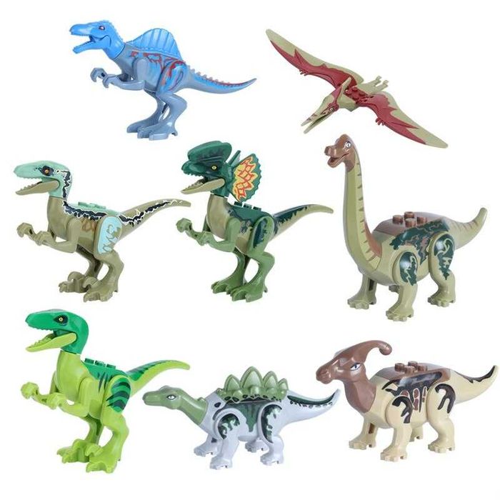 Set 8 Dinozauri tip Lego Jurassic Park: Indominus, Blue, Charlie, Echo