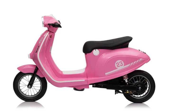 Scuter electric Kinderauto Retro, 350W, 24V 10Ah, roti gonflabile Pink