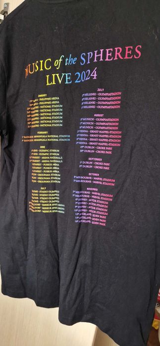 Tricou   nou, original, concertul COLDPLAY  iunie 2024, mas. XL