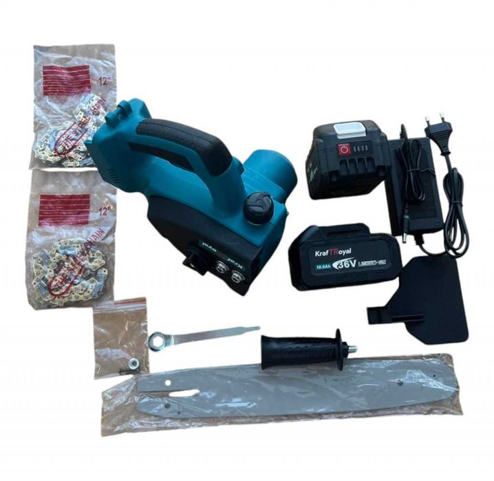 Акумулаторен Безчетков Верижен Трион с  30см шина, 2 Вериги, 2 Батерии