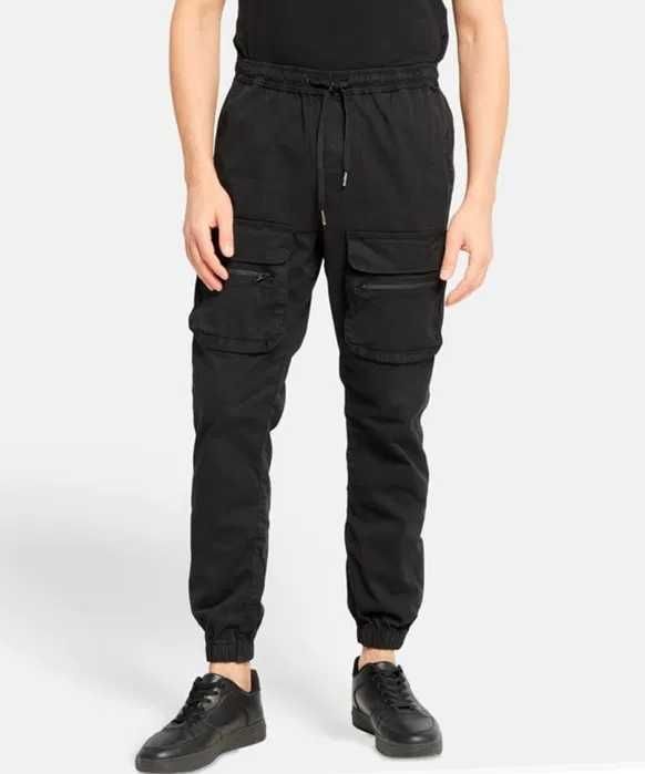 Уникален карго панталон Brave Soul W30 W32 W34 черен долнище