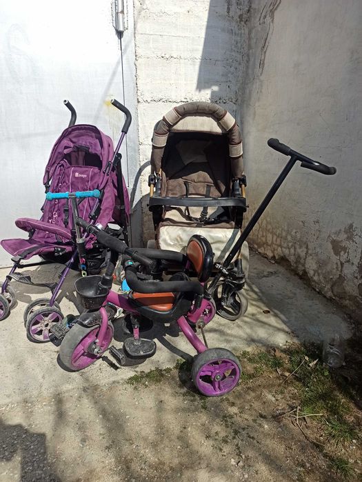 Коляски, велосипед и самокат