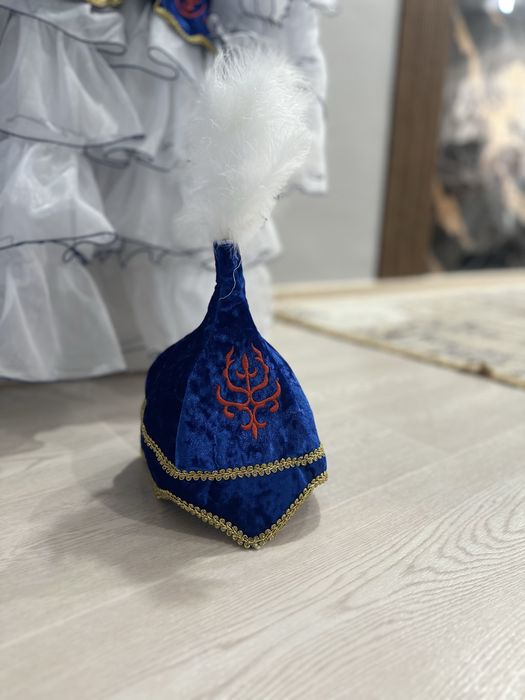 Казахское платье в синем цвете.