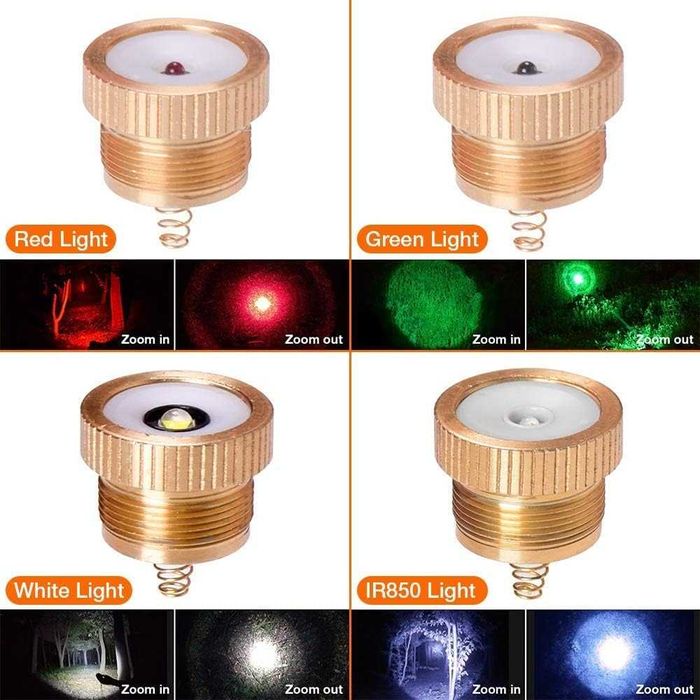 Lanternă de vânătoare Odepro KL52Plus, cu lumină roșie, verde, albă