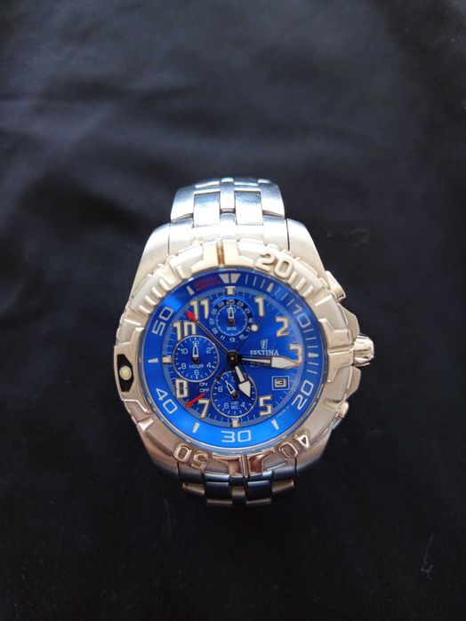 Мъжки часовник Festina Chronograph (Син циферблат / Стомана)
