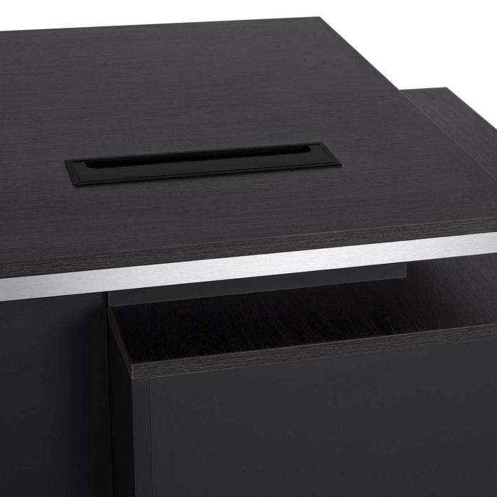 Офис бюро Puzzle-Home Rosewood 180x80x76см, в цвят сиво и венге