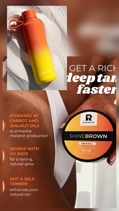 BYROKKO Shine Brown + бутилка за вода 600ml неръждаема стомана