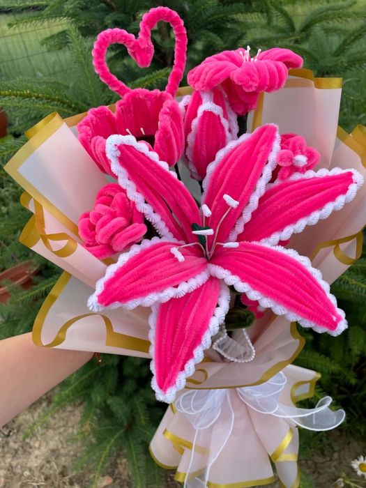 Buchet handmade roz