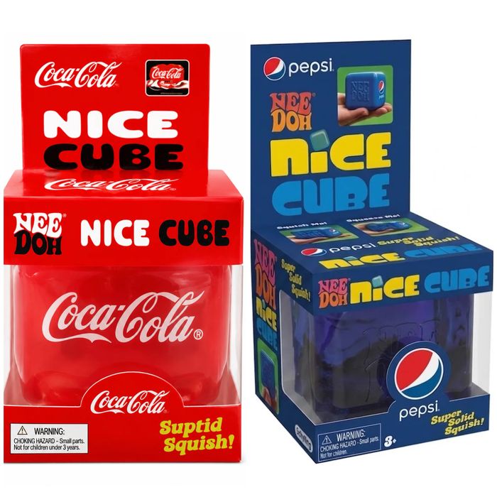 Nee Doh Coca Cola/Pepsi Squishy, Скуиши Кубче Кока Кола/Пепси NeeDoh Nice Cube