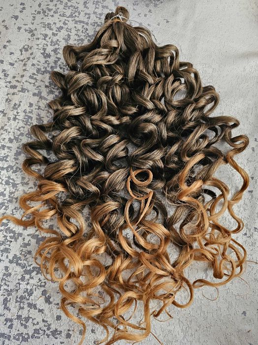 Хавайски къдрици, екстеншъни за коса, 50 см, синтетика