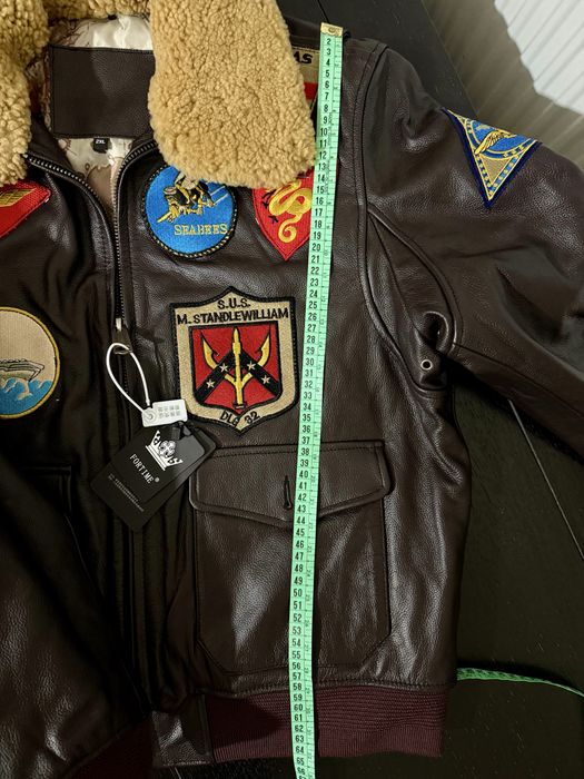 Geacă piele bărbați, stil Aviator Top Gun
