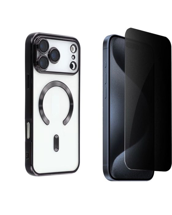 Iphone 17 17 AIR PRO MAX Husa Cercle Clear + Folie Sticla Esd Privacy