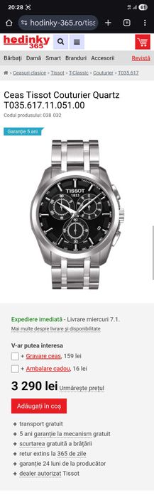 Vand ceas TISSOT Couturier Chronograph Swiss Made si un Orient automatic Mako III.